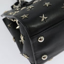 VALENTINO Studs Hand Bag Leather 2way Black Silver Auth bs28756-17