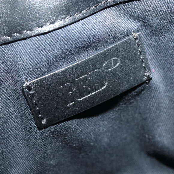 VALENTINO Studs Hand Bag Leather 2way Black Silver Auth bs28756