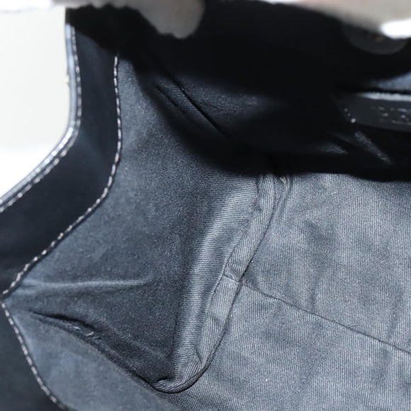 VALENTINO Studs Hand Bag Leather 2way Black Silver Auth bs28756