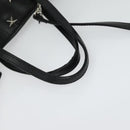 VALENTINO Studs Hand Bag Leather 2way Black Silver Auth bs28756-7