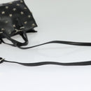 VALENTINO Studs Hand Bag Leather 2way Black Silver Auth bs28756-8
