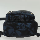 VALENTINO Backpack Nylon Leather Navy Silver Auth bs28757-5