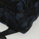 VALENTINO Backpack Nylon Leather Navy Silver Auth bs28757-15