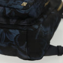 VALENTINO Backpack Nylon Leather Navy Silver Auth bs28757-16