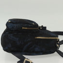 VALENTINO Backpack Nylon Leather Navy Silver Auth bs28757-3