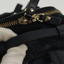 VALENTINO Backpack Nylon Leather Navy Silver Auth bs28757-7