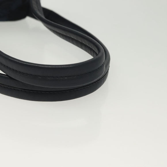 VALENTINO Backpack Nylon Leather Navy Silver Auth bs28757