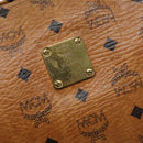 MCM Logogram Vicetos Clutch Bag PVC Leather Brown Gold Auth bs28761-12