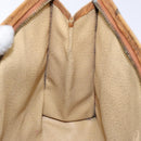 MCM Logogram Vicetos Clutch Bag PVC Leather Brown Gold Auth bs28761-18