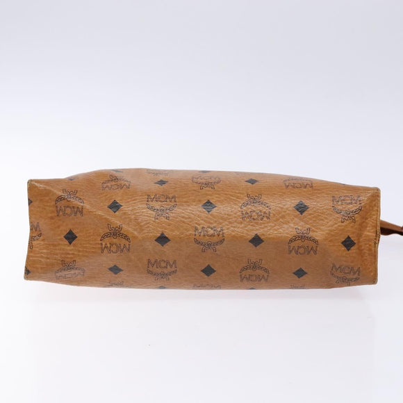 MCM Logogram Vicetos Clutch Bag PVC Leather Brown Gold Auth bs28761