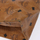 MCM Logogram Vicetos Clutch Bag PVC Leather Brown Gold Auth bs28761-14