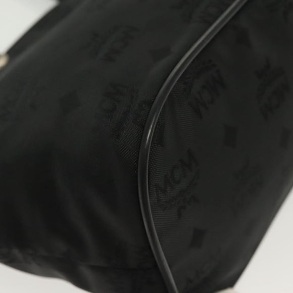 MCM Vicetos Logogram Hand Bag Nylon Black Gold Auth bs28762