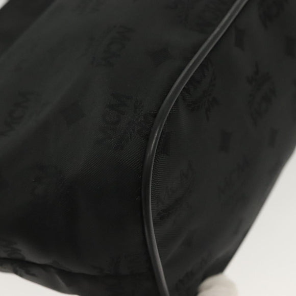 MCM Vicetos Logogram Hand Bag Nylon Black Gold Auth bs28762
