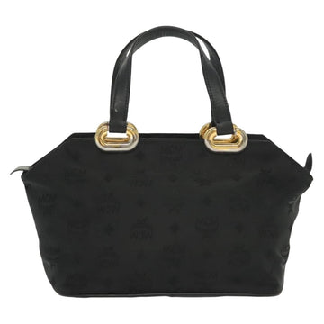 MCM Vicetos Logogram Hand Bag Nylon Black Gold Auth bs28762 - 0