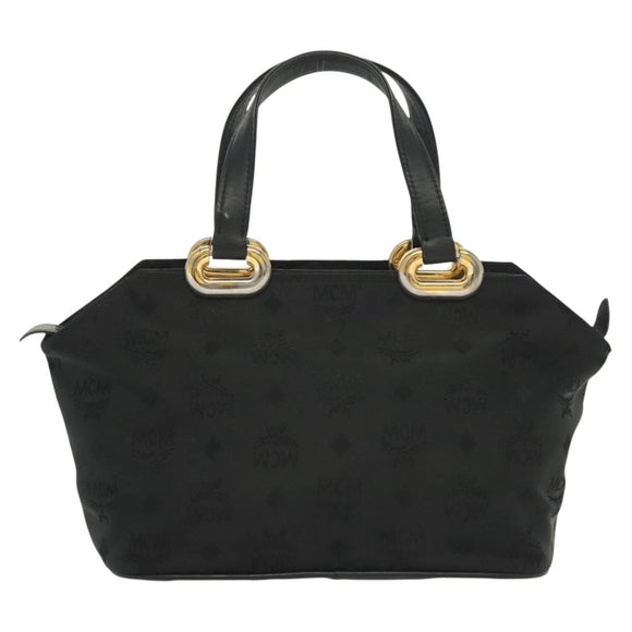 MCM Vicetos Logogram Hand Bag Nylon Black Gold Auth bs28762