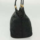 MCM Vicetos Logogram Hand Bag Nylon Black Gold Auth bs28762-4