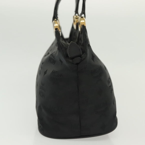 MCM Vicetos Logogram Hand Bag Nylon Black Gold Auth bs28762