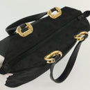 MCM Vicetos Logogram Hand Bag Nylon Black Gold Auth bs28762-6