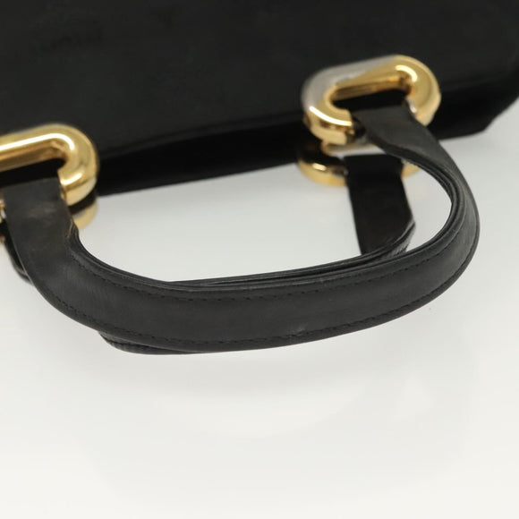 MCM Vicetos Logogram Hand Bag Nylon Black Gold Auth bs28762