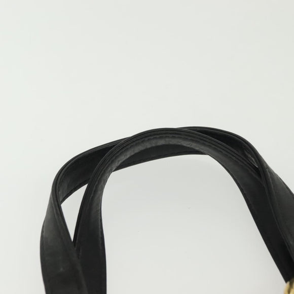 MCM Vicetos Logogram Hand Bag Nylon Black Gold Auth bs28762