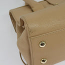 Jimmy Choo Hand Bag Leather Beige Gold Auth bs28764-15