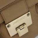 Jimmy Choo Hand Bag Leather Beige Gold Auth bs28764-17