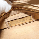 Jimmy Choo Hand Bag Leather Beige Gold Auth bs28764-18