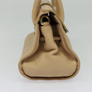 Jimmy Choo Hand Bag Leather Beige Gold Auth bs28764-3