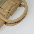 Jimmy Choo Hand Bag Leather Beige Gold Auth bs28764-7