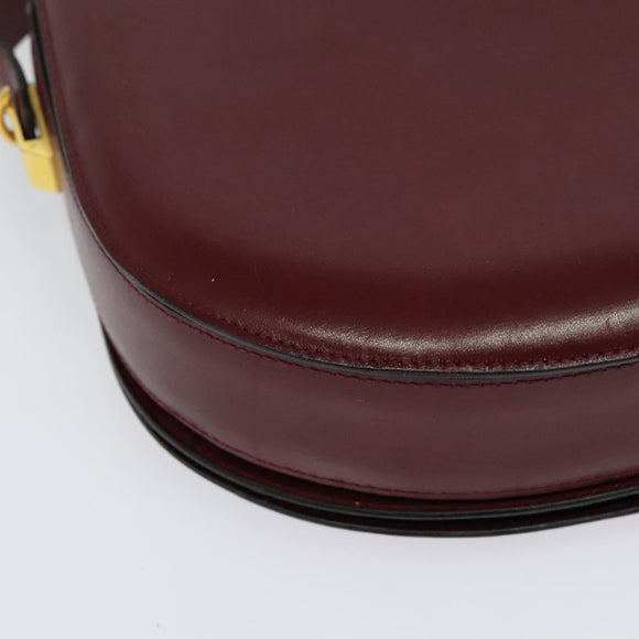 BALLY Shoulder Bag Leather Red Gold Auth bs28765