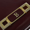 BALLY Shoulder Bag Leather Red Gold Auth bs28765-14