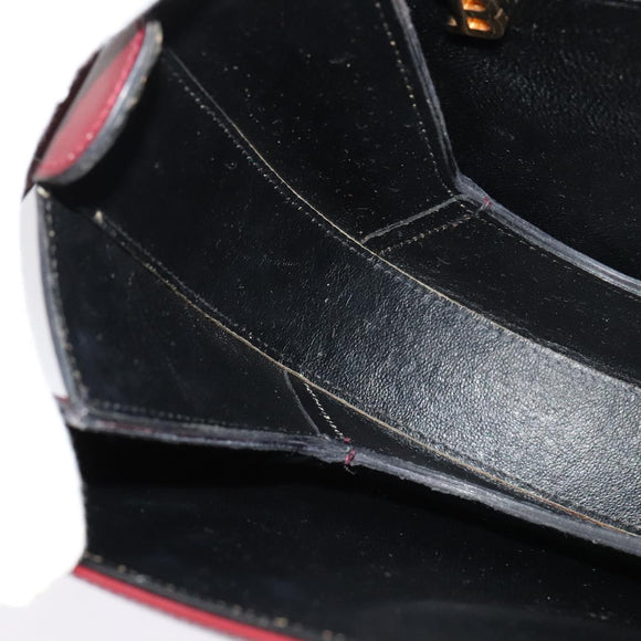 BALLY Shoulder Bag Leather Red Gold Auth bs28765