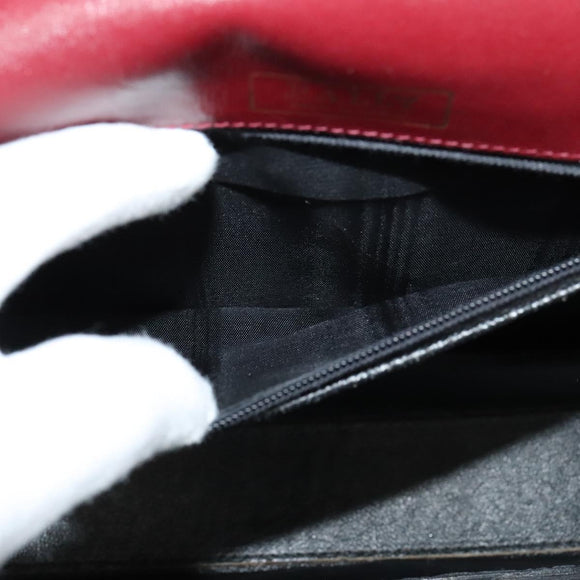 BALLY Shoulder Bag Leather Red Gold Auth bs28765