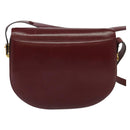 BALLY Shoulder Bag Leather Red Gold Auth bs28765-3