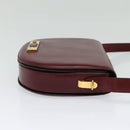 BALLY Shoulder Bag Leather Red Gold Auth bs28765-5