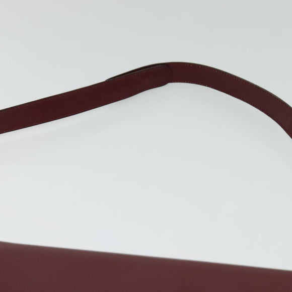 BALLY Shoulder Bag Leather Red Gold Auth bs28765