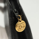 CHANEL Pouch Caviar Skin Black Gold CC Auth bs28771-12