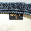CHANEL Pouch Caviar Skin Black Gold CC Auth bs28771-13