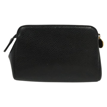 CHANEL Pouch Caviar Skin Black Gold CC Auth bs28771 - 0