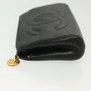 CHANEL Pouch Caviar Skin Black Gold CC Auth bs28771-4