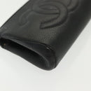 CHANEL Pouch Caviar Skin Black Gold CC Auth bs28771-8