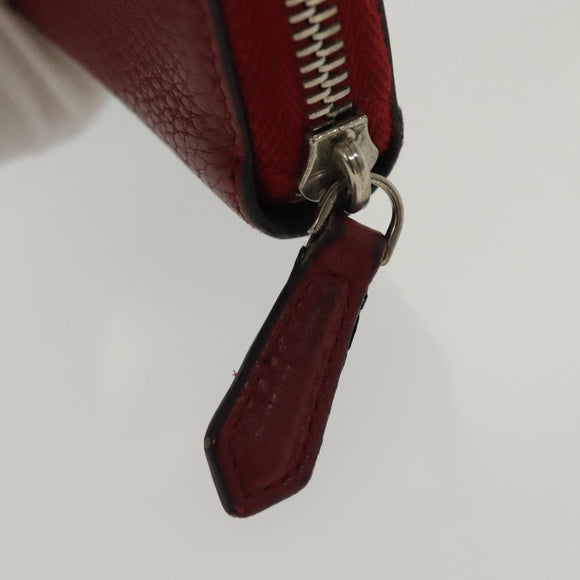 FENDI Long Wallet Leather Red Auth bs28774