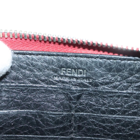 FENDI Long Wallet Leather Red Auth bs28774