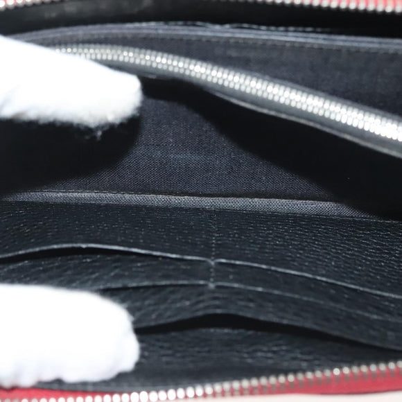 FENDI Long Wallet Leather Red Auth bs28774