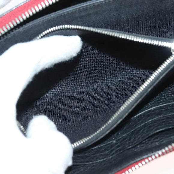 FENDI Long Wallet Leather Red Auth bs28774