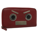 FENDI Long Wallet Leather Red Auth bs28774-1
