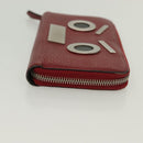 FENDI Long Wallet Leather Red Auth bs28774-4