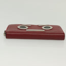 FENDI Long Wallet Leather Red Auth bs28774-7