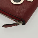 FENDI Long Wallet Leather Red Auth bs28774-8