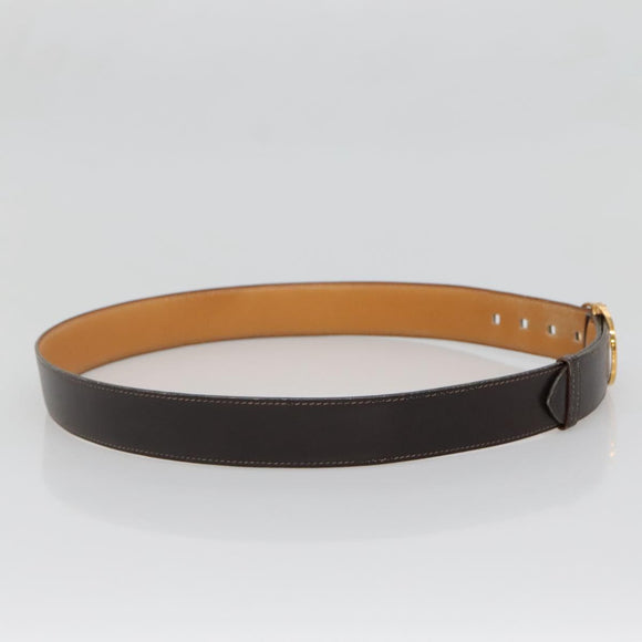 HERMES Belt Leather 36.6"" Brown Auth bs28776